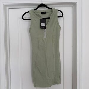 PrettyLittleThing Sage Green Mini Dress